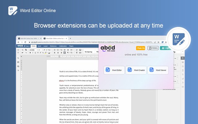 Chrome 网上商店的 Word Editor Online 将与 OffiDocs Chromium online 一起运行