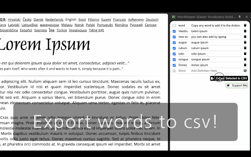 WordKeeper (Easier Vocabulary Builder) Language Learning  from Chrome web store to be run with OffiDocs Chromium online