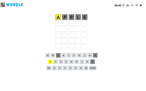 Wordle  from Chrome web store to be run with OffiDocs Chromium online