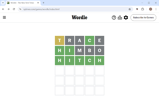 Wordle Hint  from Chrome web store to be run with OffiDocs Chromium online