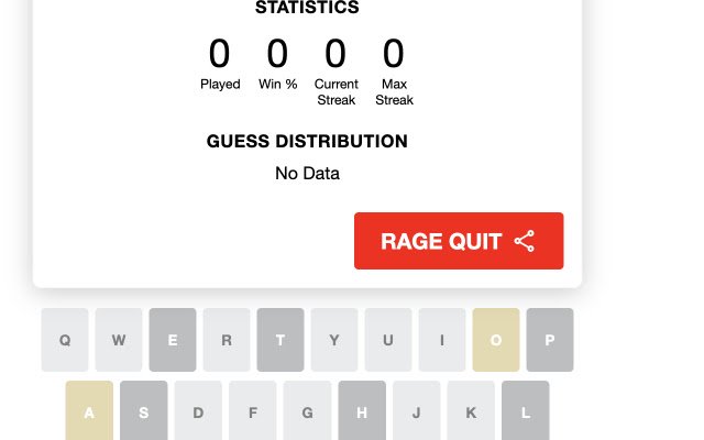 Wordle Rage Quit ze sklepu internetowego Chrome do uruchomienia z OffiDocs Chromium online