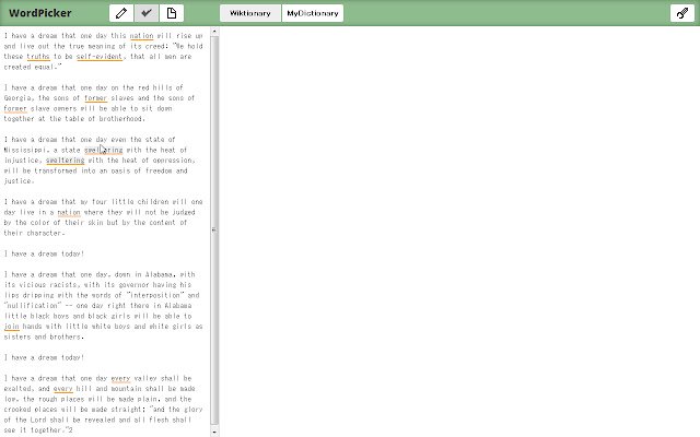 WordPicker  from Chrome web store to be run with OffiDocs Chromium online