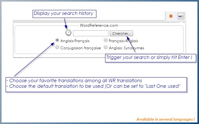 WordReference Extension  from Chrome web store to be run with OffiDocs Chromium online