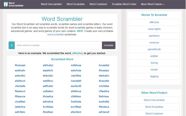 Word Scrambler mula sa Chrome web store na tatakbo sa OffiDocs Chromium online
