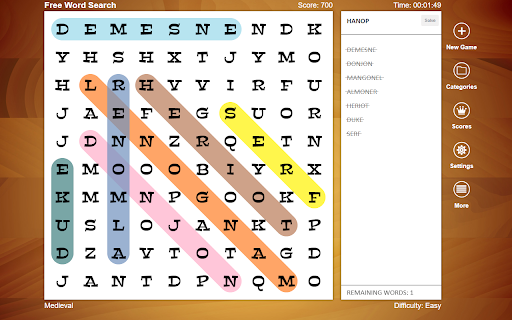 Word Search vanuit de Chrome-webwinkel om uit te voeren met OffiDocs Chromium online