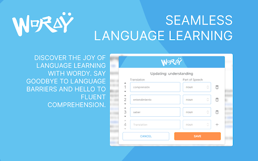 Wordy  from Chrome web store to be run with OffiDocs Chromium online Wordy  from Chrome web store to be run with OffiDocs Chromium online