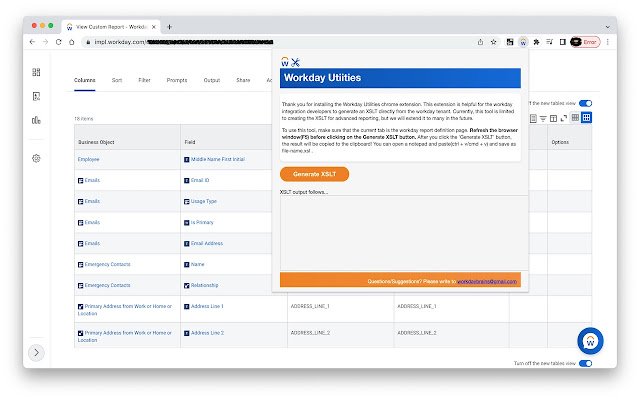 Workday Utilities  from Chrome web store to be run with OffiDocs Chromium online