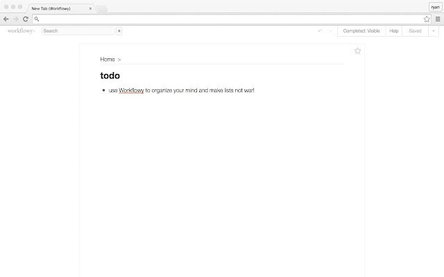 Workflowy New Tab  from Chrome web store to be run with OffiDocs Chromium online
