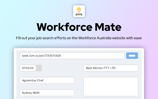Workforce Mate  from Chrome web store to be run with OffiDocs Chromium online