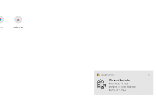 Workout Reminder from Chrome web store to be run with OffiDocs Chromium online Workout Reminder from Chrome web store to be run with OffiDocs Chromium online
