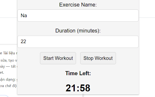 Workout Timer  from Chrome web store to be run with OffiDocs Chromium online