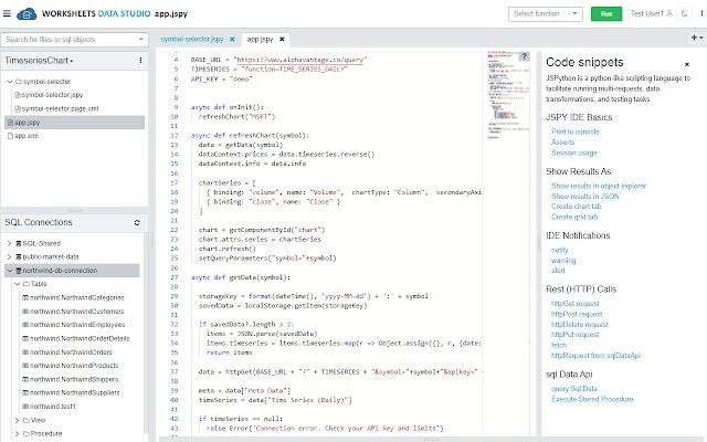 WORKSHEETS Data Studio  from Chrome web store to be run with OffiDocs Chromium online
