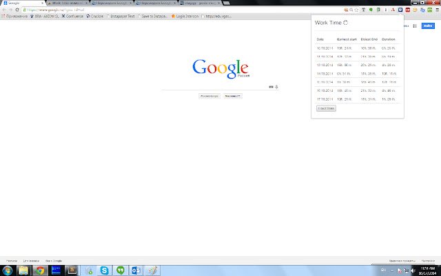 Work Time  from Chrome web store to be run with OffiDocs Chromium online