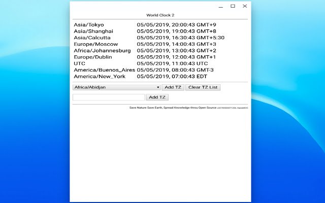 WorldClock2 aus dem Chrome Web Store zur Ausführung mit OffiDocs Chromium online