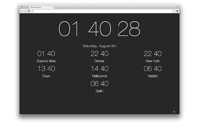 World Clocks new tab page  from Chrome web store to be run with OffiDocs Chromium online