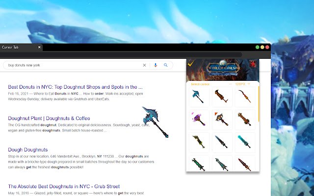 Курсор World of Warcraft из интернет-магазина Chrome будет работать с OffiDocs Chromium онлайн
