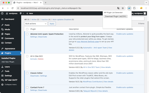 WP Plugin List Generater from Chrome web store to be run with OffiDocs Chromium online WP Plugin List Generater from Chrome web store to be run with OffiDocs Chromium online