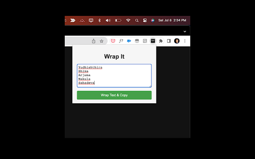 Wrap It  from Chrome web store to be run with OffiDocs Chromium online