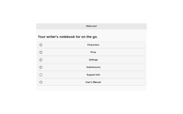 Writers Notebook  from Chrome web store to be run with OffiDocs Chromium online