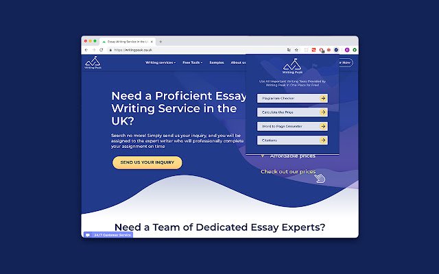 Writing Peak از فروشگاه وب Chrome برای اجرای آنلاین با OffiDocs Chromium