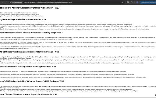wsj summarizer  from Chrome web store to be run with OffiDocs Chromium online