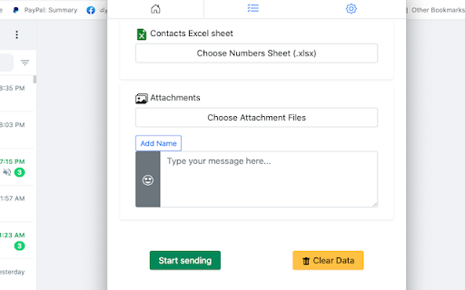 WT Bulk Sender  from Chrome web store to be run with OffiDocs Chromium online