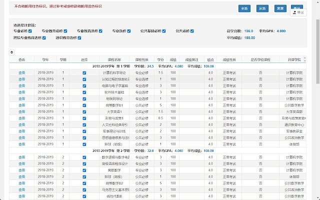 Chrome ウェブストアの武汉大学成绩助手 X を OffiDocs Chromium online で実行