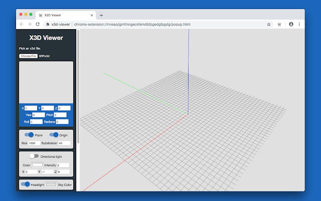 x3d-viewer uit de Chrome-webwinkel voor gebruik met OffiDocs Chromium online