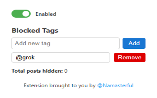 X AI Reply Hider  from Chrome web store to be run with OffiDocs Chromium online