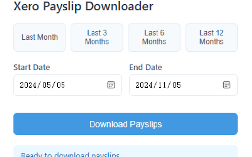 Xero Payslip Downloader  from Chrome web store to be run with OffiDocs Chromium online