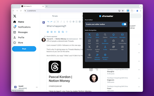 xFormatter Formatting Your Tweets  from Chrome web store to be run with OffiDocs Chromium online
