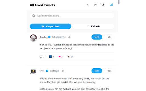 XLikes X Likes Manager  from Chrome web store to be run with OffiDocs Chromium online