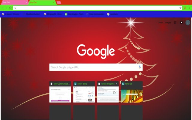 Le thème Xmas Tree de Kiley Communications de la boutique en ligne Chrome sera exécuté avec OffiDocs Chromium en ligne