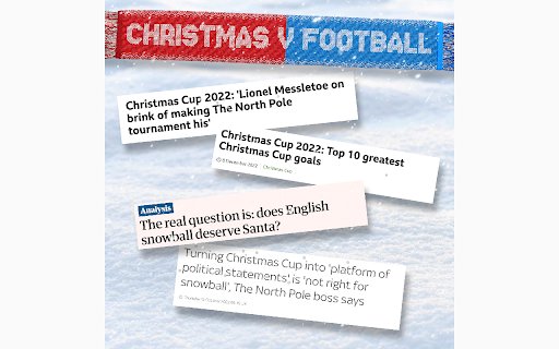 XmasVsFootball The Football News Xmasifier  from Chrome web store to be run with OffiDocs Chromium online