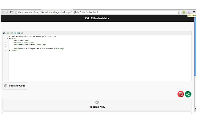 XML Editor  from Chrome web store to be run with OffiDocs Chromium online