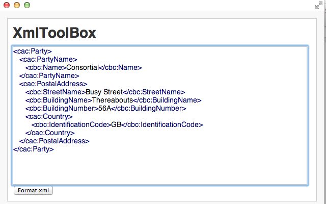 XmlToolBox  from Chrome web store to be run with OffiDocs Chromium online