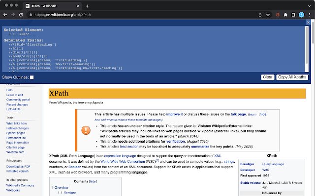 XPathMax Chrome Web ストアの XPath ジェネレーターを OffiDocs Chromium オンラインで実行する