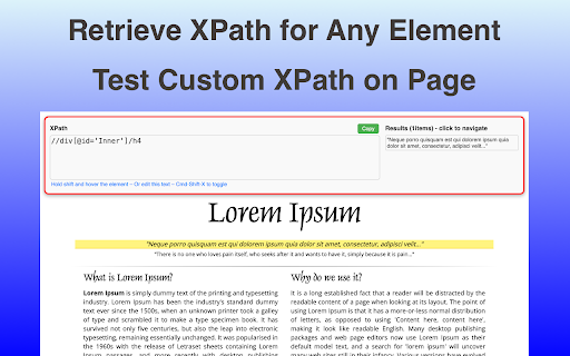 XPath Tester  from Chrome web store to be run with OffiDocs Chromium online