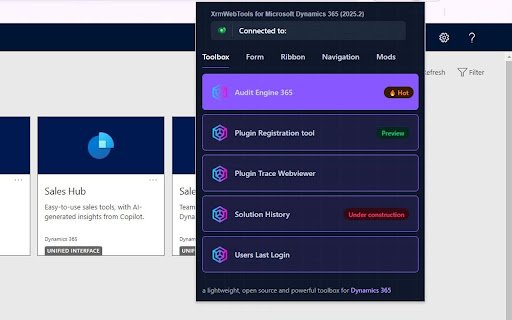 XrmWebTools  from Chrome web store to be run with OffiDocs Chromium online