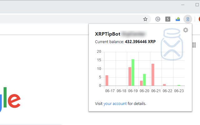 XRPTipBot BalanceView מחנות האינטרנט של Chrome להפעלה עם OffiDocs Chromium באינטרנט