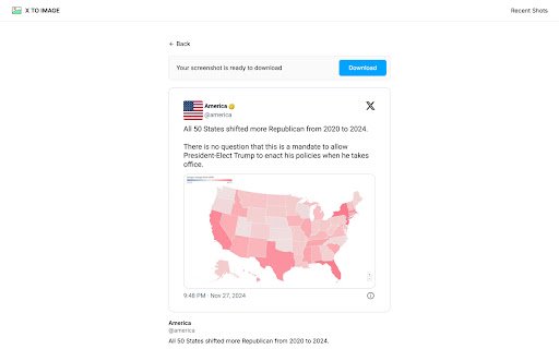 X to Image  from Chrome web store to be run with OffiDocs Chromium online