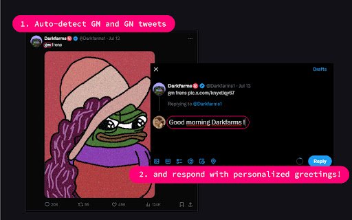 Xtools: GM/GN Auto Reply Bot  from Chrome web store to be run with OffiDocs Chromium online