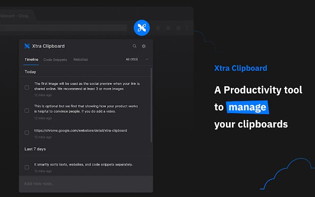 Xtra clipboard ຈາກ Chrome web store ທີ່ຈະດໍາເນີນການກັບ OffiDocs Chromium ອອນໄລນ໌