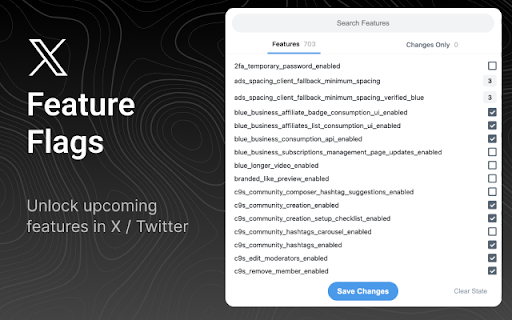 X / Twitter Feature Flags  from Chrome web store to be run with OffiDocs Chromium online