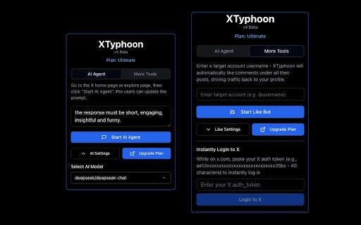 XTyphoon Twitter Engagement Tool  from Chrome web store to be run with OffiDocs Chromium online