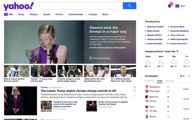 Yahoo Homepage  from Chrome web store to be run with OffiDocs Chromium online