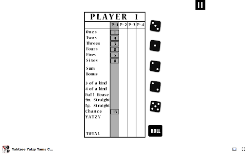 Yahtzee Yatzy Yams Classic Edition  from Chrome web store to be run with OffiDocs Chromium online