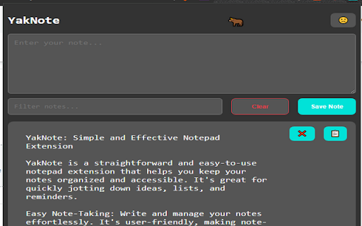 YakNote from Chrome web store to be run with OffiDocs Chromium online YakNote from Chrome web store to be run with OffiDocs Chromium online