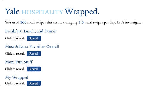 Yale Hospitality Wrapped  from Chrome web store to be run with OffiDocs Chromium online