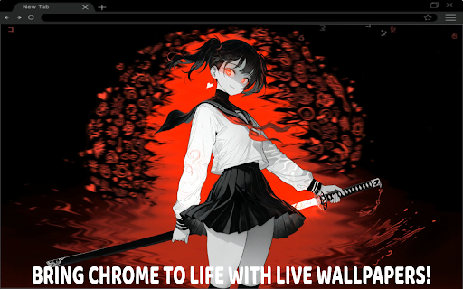 Yandere Anime School Girl Samurai Live Wallpaper  from Chrome web store to be run with OffiDocs Chromium online